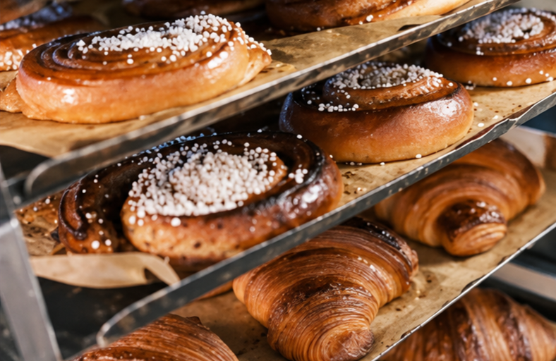 Kanelbullar och kardemummabullar med pärlsocker